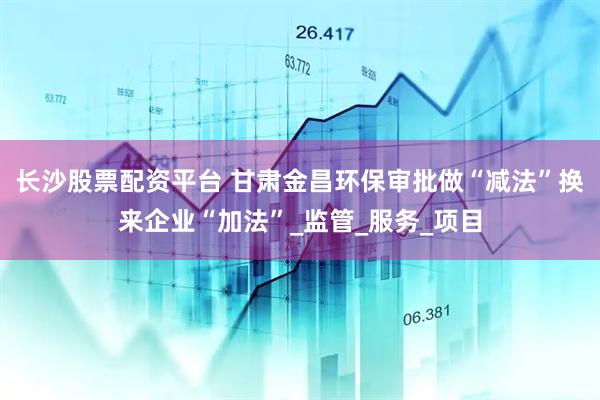 长沙股票配资平台 甘肃金昌环保审批做“减法”换来企业“加法”_监管_服务_项目